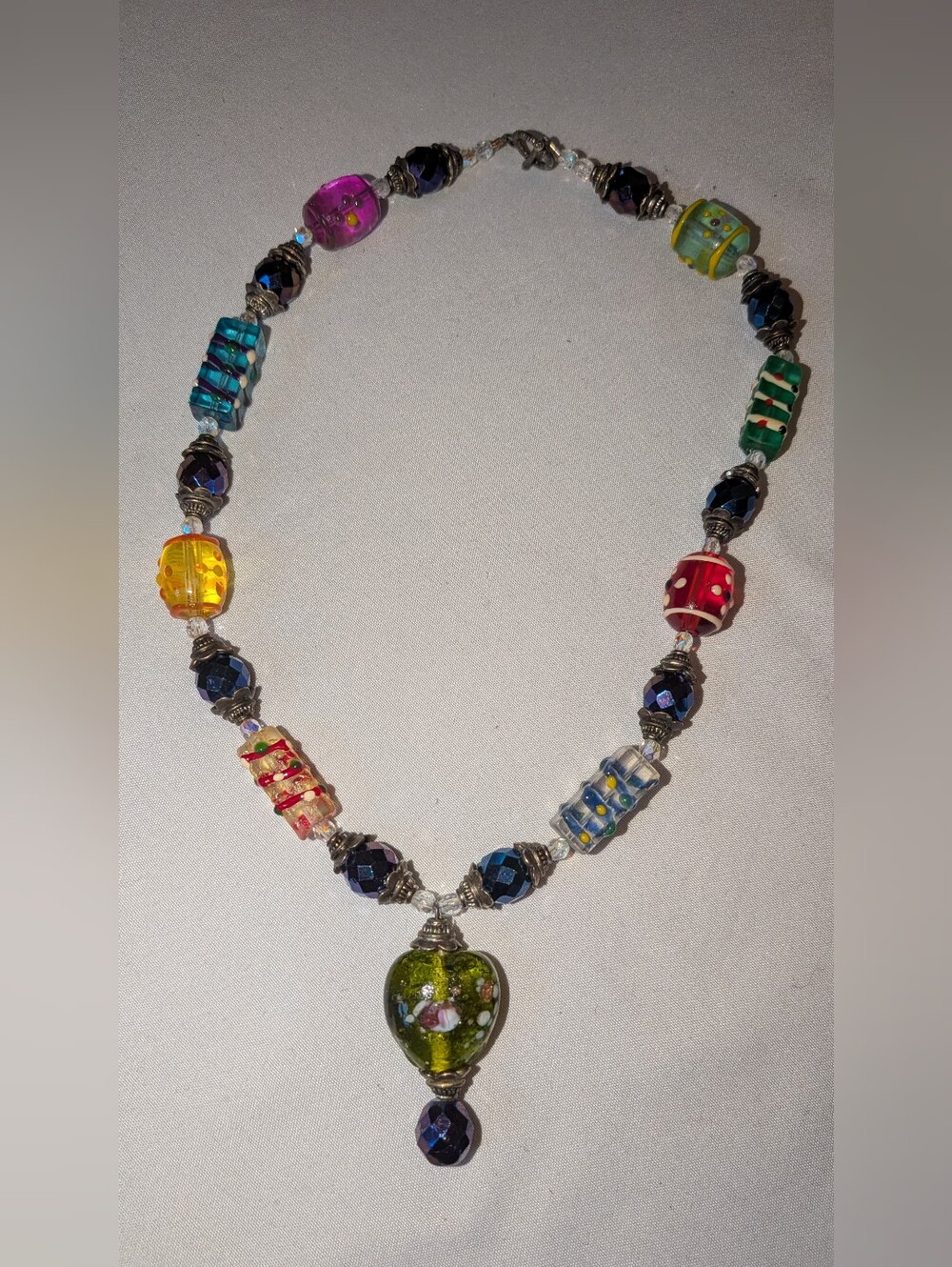Multicolor Glass Bead Pendant Necklace - Women Jewelry